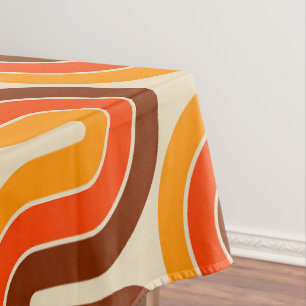 Geometrisch ontwerp in jaren '70 tafelkleed