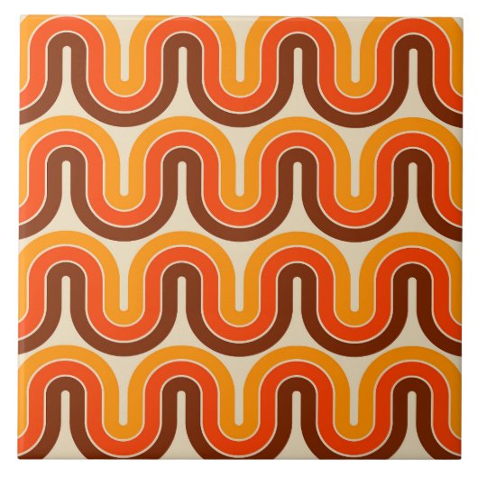 Geometrisch ontwerp in jaren '70 tegeltje (Voorkant)