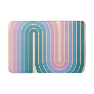 Geometrisch ontwerp in retro- stijl badmat