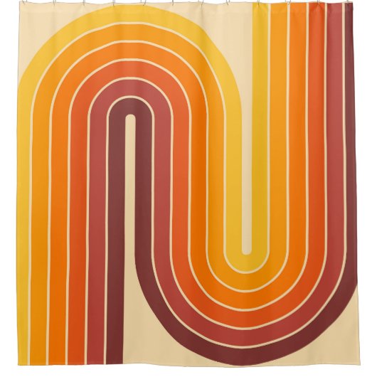 Geometrisch ontwerp in retro- stijl douchegordijn (Voorkant)