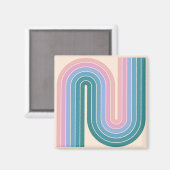 Geometrisch ontwerp in retro- stijl magneet (Voorkant / Achterkant)