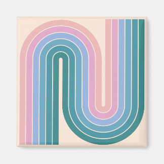 Geometrisch ontwerp in retro- stijl magneet