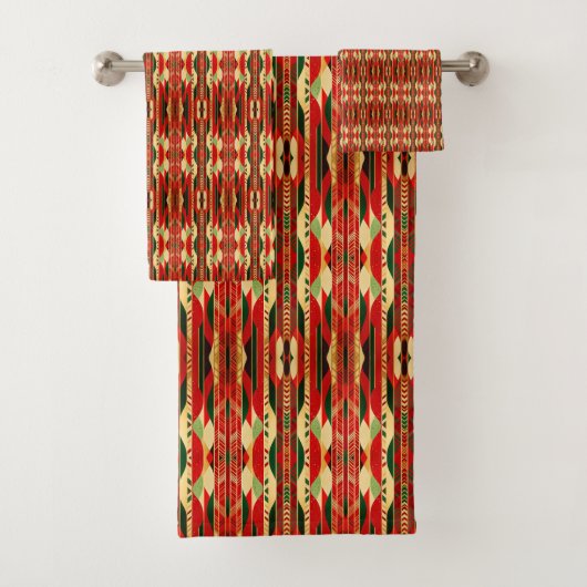 Geometrisch ontwerp in woestijnkleuren bad handdoek (Insitu)