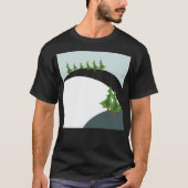 Geometrisch ontwerp kerstboom op Snowy Mountain T-shirt (Voorkant)