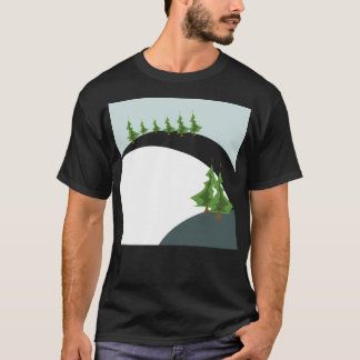 Geometrisch ontwerp kerstboom op Snowy Mountain T-shirt