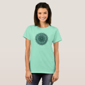 Geometrisch ontwerp met Aqua Blues & Greens op Paa T-shirt (Voorkant volledig)