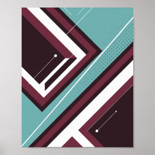 Geometrisch ontwerp met hoeken en gelaagde rechtho poster