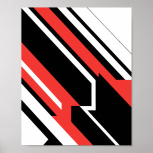 Geometrisch ontwerp met hoog contrast kleuren poster