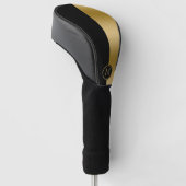 Geometrisch ontwerp met zwart en goud splitscreen golfheadcover (Schuin)