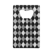Geometrisch ontwerp met zwarte en grijze diamant creditkaart flessenopener (Achterkant)