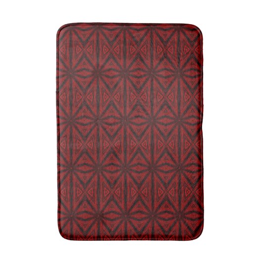Geometrisch ontwerp Red Black Bathroom Mat. Badmat (Voorkant Verticaal)