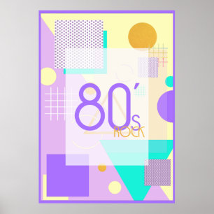 geometrisch ontwerp van 80 s poster