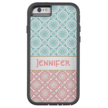 Geometrisch ontwerp van Aqua en Roze Meisje, op ma