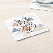 Geometrisch ontwerp van de boomkor kartonnen onderzetters (Schuin)