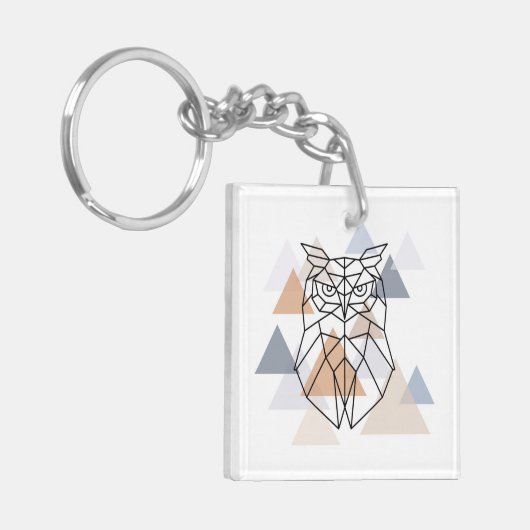 Geometrisch ontwerp van de boomkor sleutelhanger (Voorkant Links)