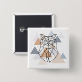Geometrisch ontwerp van de boomkor vierkante button 5,1 cm (Voorkant /achterkant)