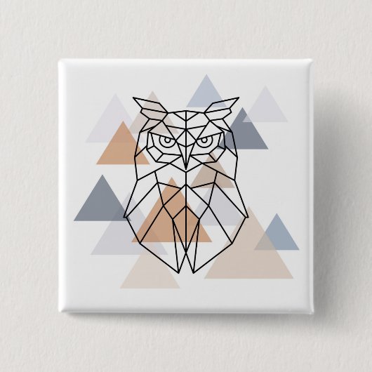 Geometrisch ontwerp van de boomkor vierkante button 5,1 cm (Voorkant)