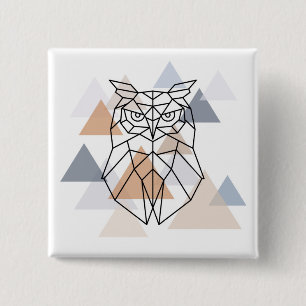 Geometrisch ontwerp van de boomkor vierkante button 5,1 cm