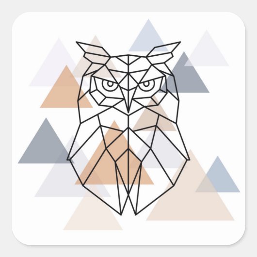 Geometrisch ontwerp van de boomkor vierkante sticker (Voorkant)