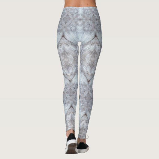 Geometrisch ontwerp van de grijze wolf leggings (Achterkant)