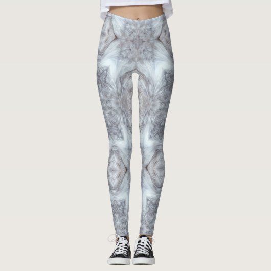 Geometrisch ontwerp van de grijze wolf leggings (Voorkant)