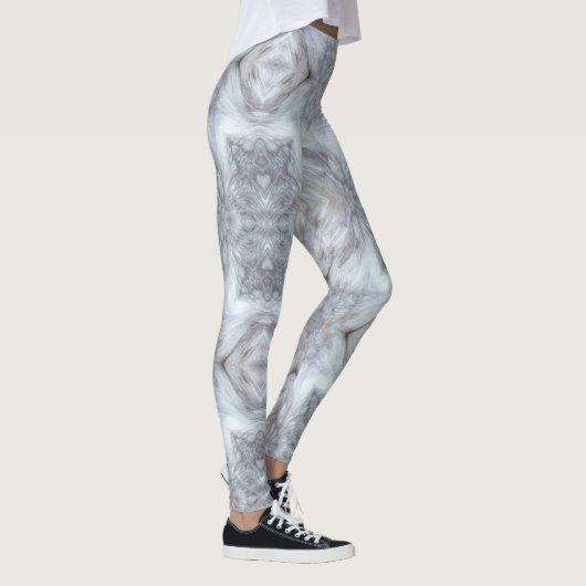 Geometrisch ontwerp van de grijze wolf leggings (Rechts)