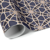 Geometrisch ontwerp van de marine en van het goud cadeaupapier (Rol Hoek)