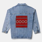 Geometrisch ontwerp van de Zuidwest-Mesas Red en T Denim Jacket (Achterkant)