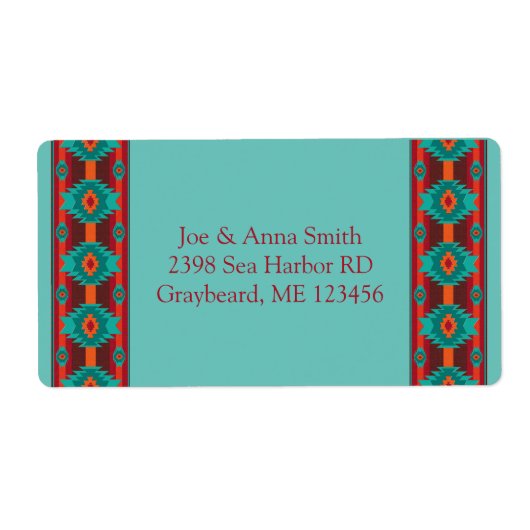 Geometrisch ontwerp van de Zuidwestelijke etnische Etiket (Voorkant)