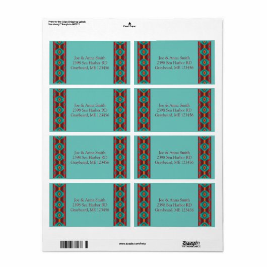 Geometrisch ontwerp van de Zuidwestelijke etnische Etiket (Full Sheet)