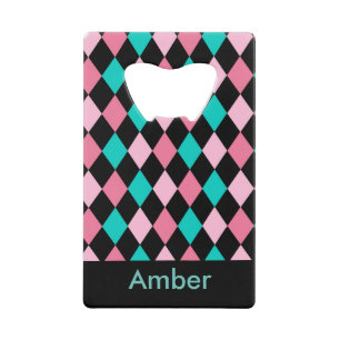 geometrisch ontwerp van diamant creditkaart flessenopener