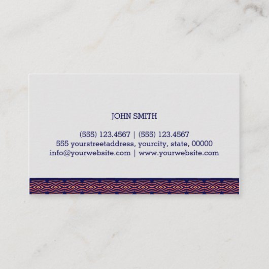 Geometrisch ontwerp van het zuidwesten visitekaartje (Achterkant)