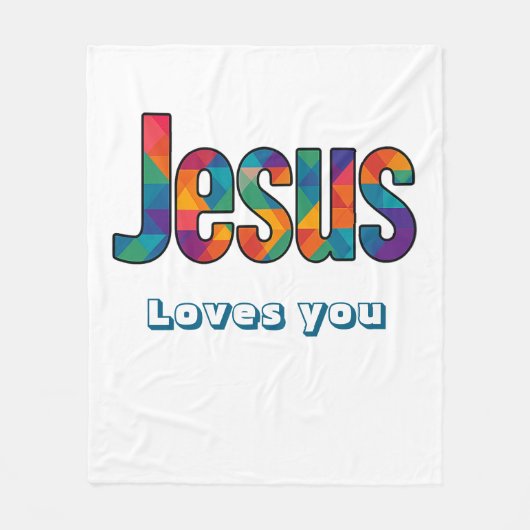 Geometrisch ontwerp van Jezus Fleece Deken (Voorkant)