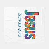 Geometrisch ontwerp van Jezus Fleece Deken (Voorkant (Horizontaal))