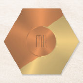 geometrisch ontwerp van metaal- en goudtextuur kartonnen onderzetters (Voorkant)