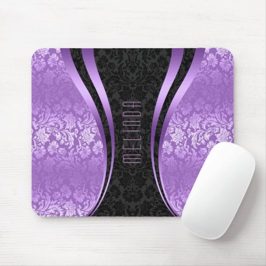 Geometrisch ontwerp van Paarse en zwarte dampmaske Muismat (Met muis)