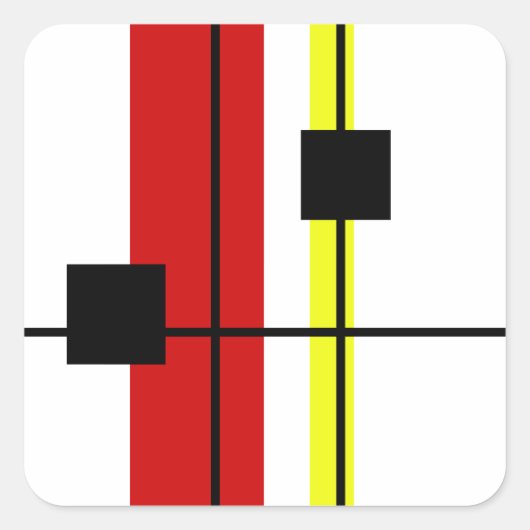 Geometrisch ontwerp vierkante sticker (Voorkant)