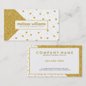 Geometrisch ontwerp voor witte en goudharten visitekaartje (Voorkant / Achterkant)