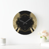 Geometrisch ontwerp voor zwart en gouden Damasers Grote Klok (Huis)