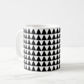 Geometrisch ontwerp zwart wit driehoeken cafe mok (Voorkant links)