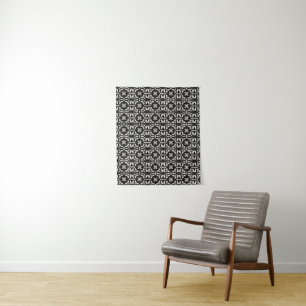 Geometrisch ontwerp zwart-wit wandkleed