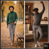 Geometrisch oogpatroon wit en zwart  leggings