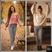 Geometrisch oogpatroon wit en zwart  leggings