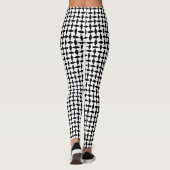 Geometrisch oogpatroon zwart-wit leggings (Achterkant)