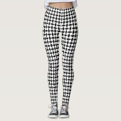 Geometrisch oogpatroon zwart-wit leggings (Voorkant)