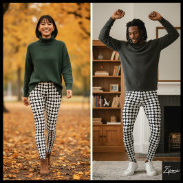 Geometrisch oogpatroon zwart-wit leggings