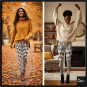 Geometrisch oogpatroon zwart-wit leggings