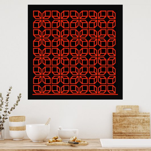 Geometrisch op-art Poster (Keuken)
