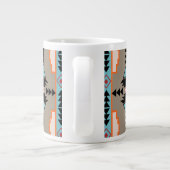 Geometrisch op basis van aztec grote koffiekop (Achterkant)