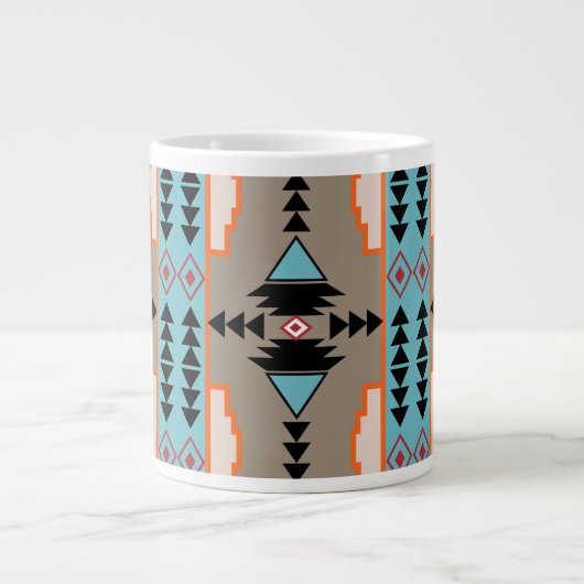 Geometrisch op basis van aztec grote koffiekop (Voorkant)